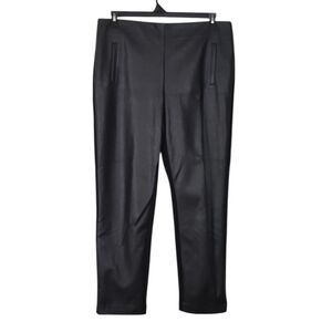 Chico’s Women's Black Faux Leather Juliet Ankle Pants Size Large